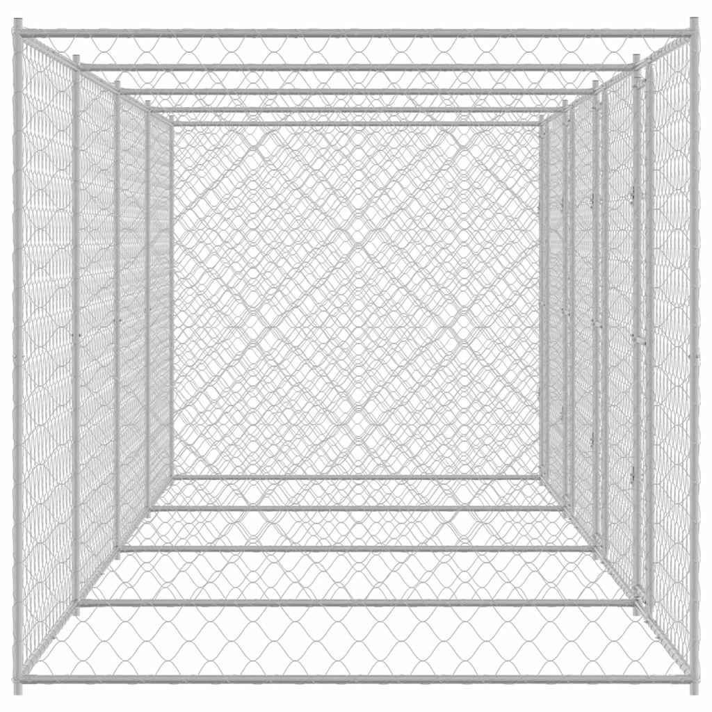 Hundebur Sølv 800 x 200 x 200 cm Galvaniseret stål