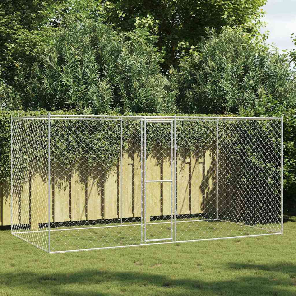Hundebur Sølv 400 x 200 x 200 cm Galvaniseret stål