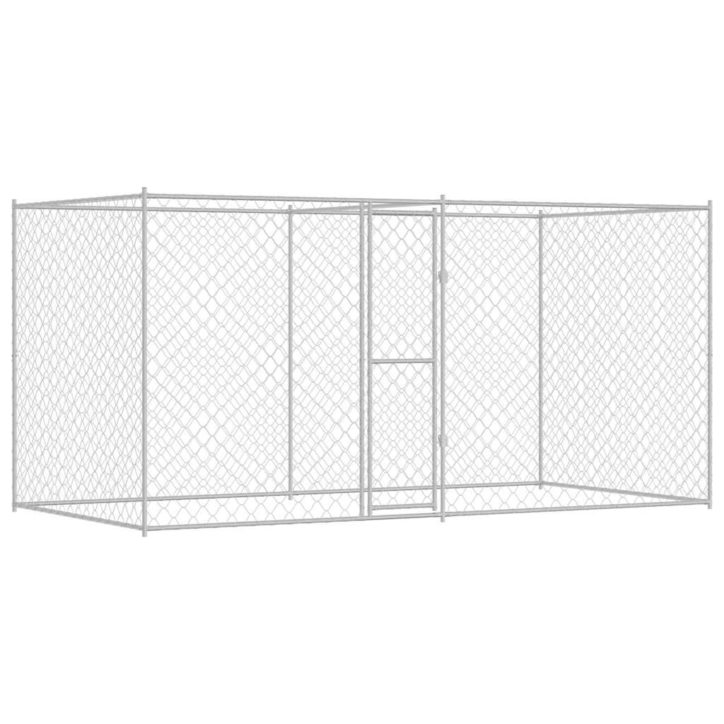 Hundebur Sølv 400 x 200 x 200 cm Galvaniseret stål