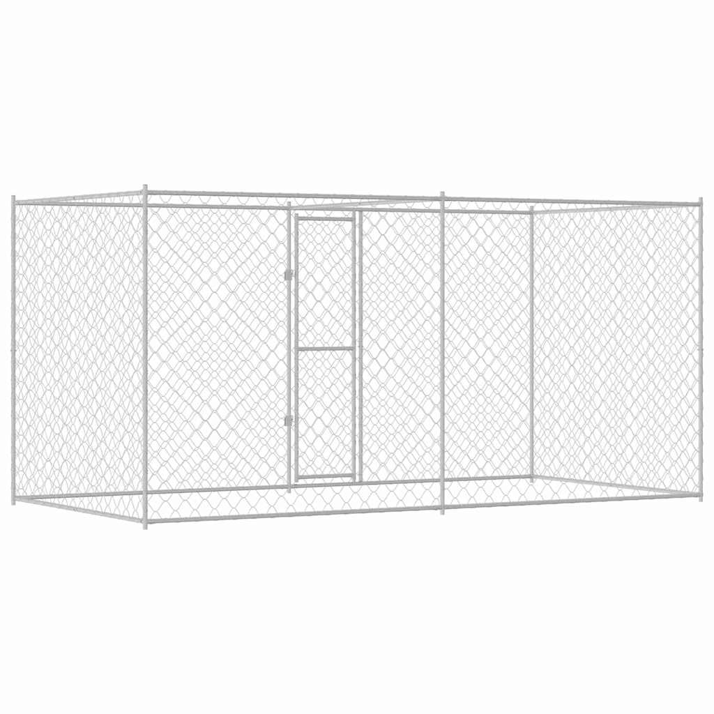 Hundebur Sølv 400 x 200 x 200 cm Galvaniseret stål