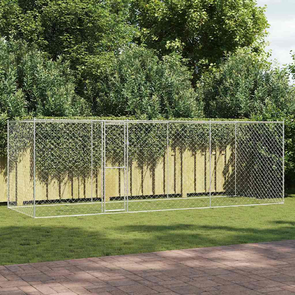 Hundebur Sølv 600 x 200 x 200 cm Galvaniseret stål