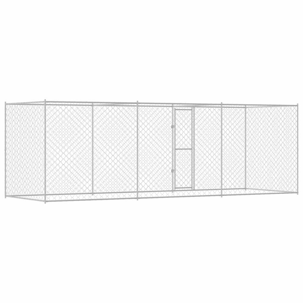 Hundebur Sølv 600 x 200 x 200 cm Galvaniseret stål