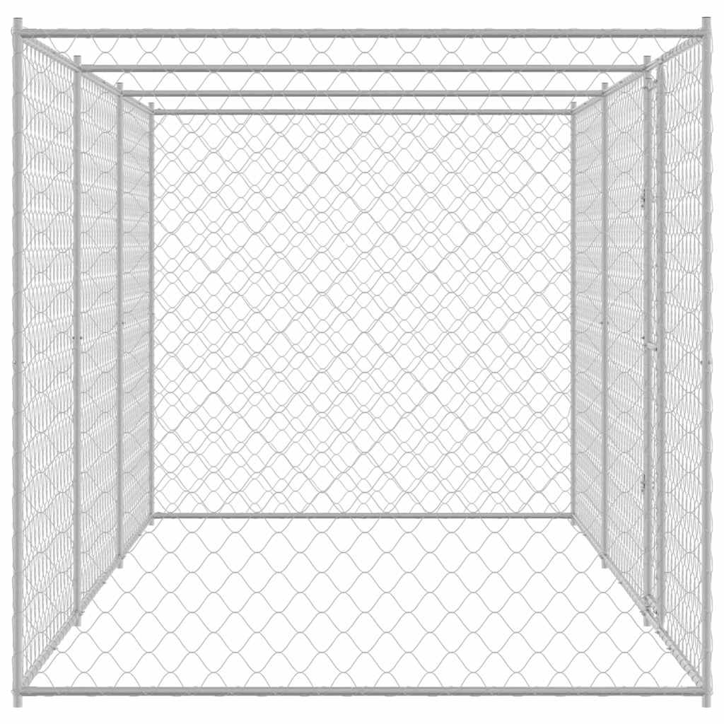 Hundebur Sølv 600 x 200 x 200 cm Galvaniseret stål