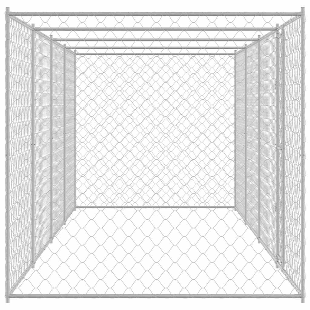 Hundebur Sølv 800 x 200 x 200 cm Galvaniseret stål