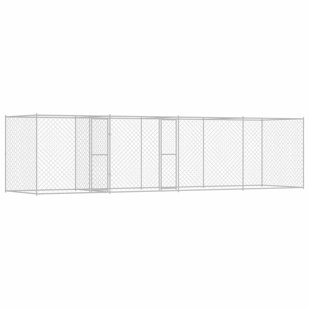 Hundebur Sølv 600 x 200 x 200 cm Galvaniseret stål