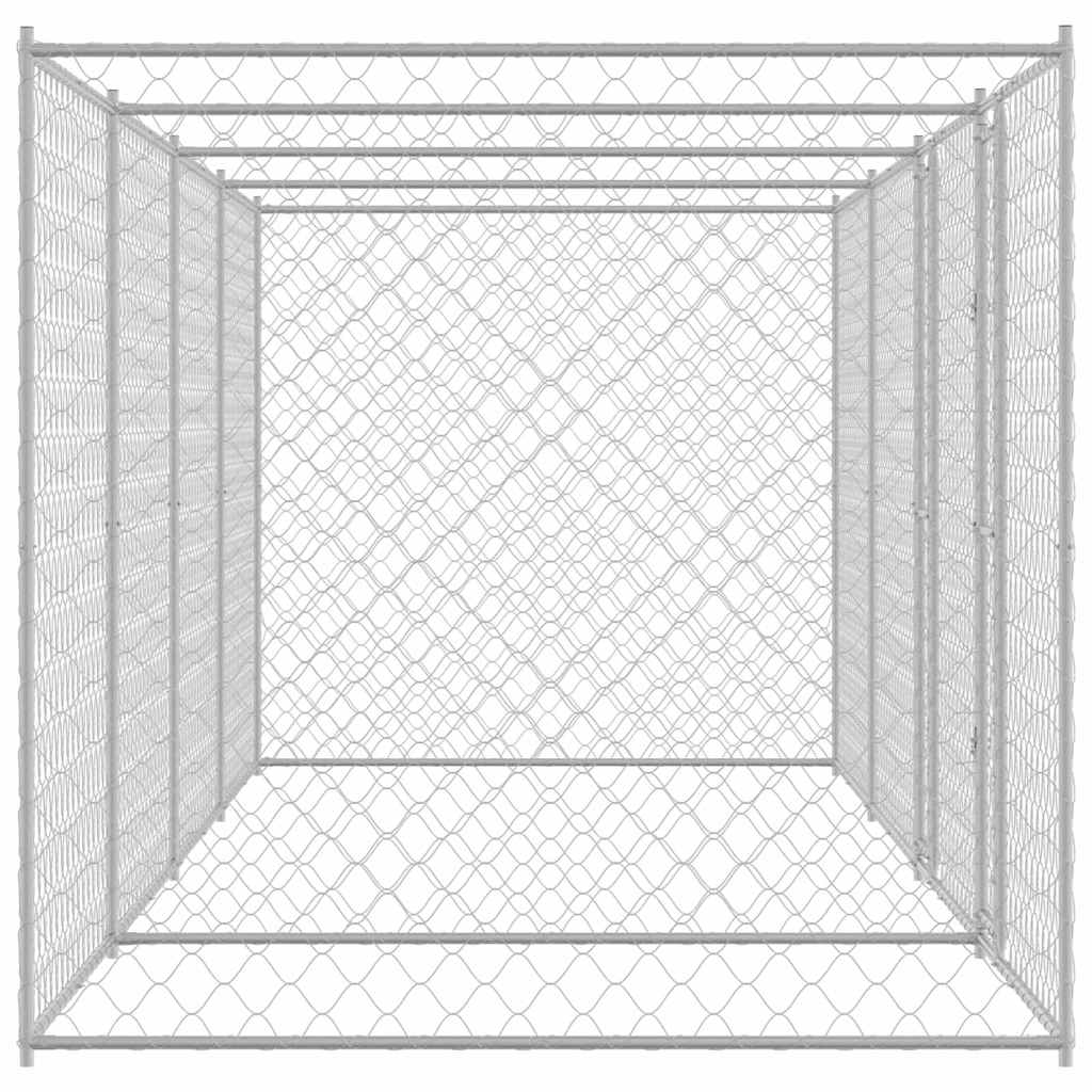 Hundebur Sølv 600 x 200 x 200 cm Galvaniseret stål