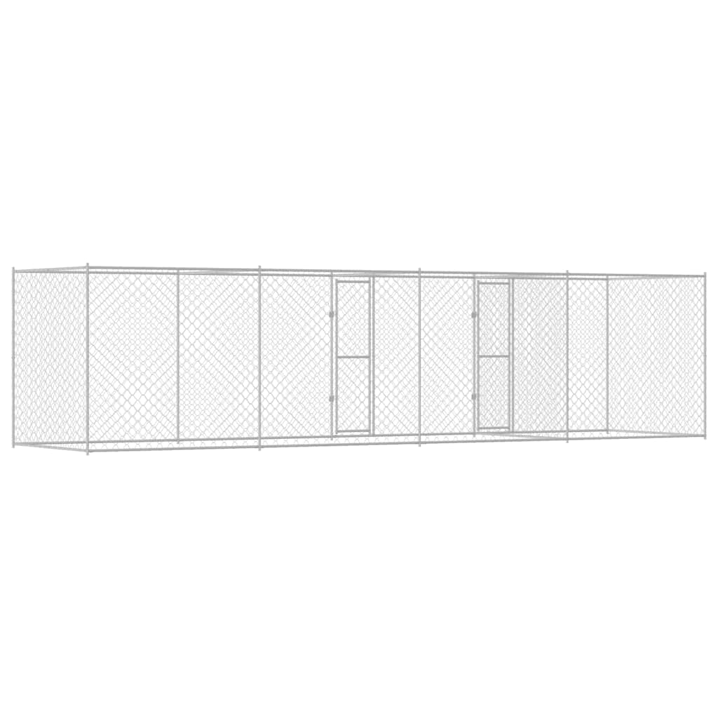 Hundebur Sølv 800 x 200 x 200 cm Galvaniseret stål