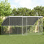 Hønsebur med 2 døre 2 stk. Sølv 400x200x200cm Galvaniseret stål