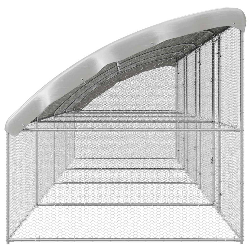 Hønsebur med 4 døre 4 stk. Sølv 800x200x200 cm