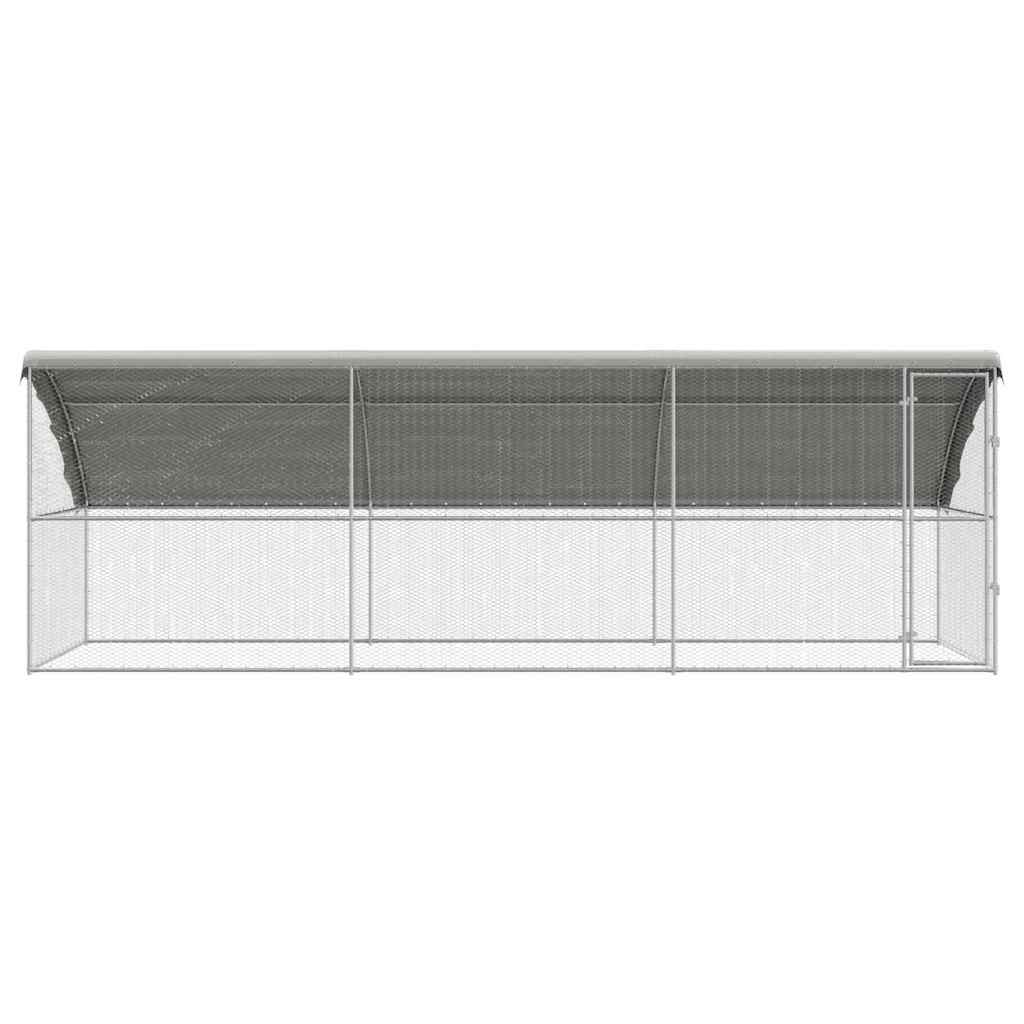 Hønsebur med 1 dør 3 stk. Sølv 600x200x200cm Galvaniseret stål