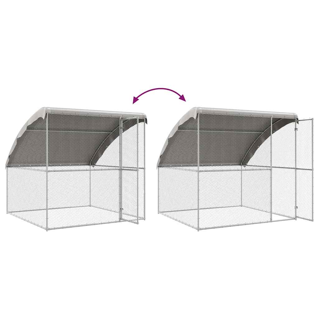 Hønsebur med 1 dør 3 stk. Sølv 600x200x200cm Galvaniseret stål