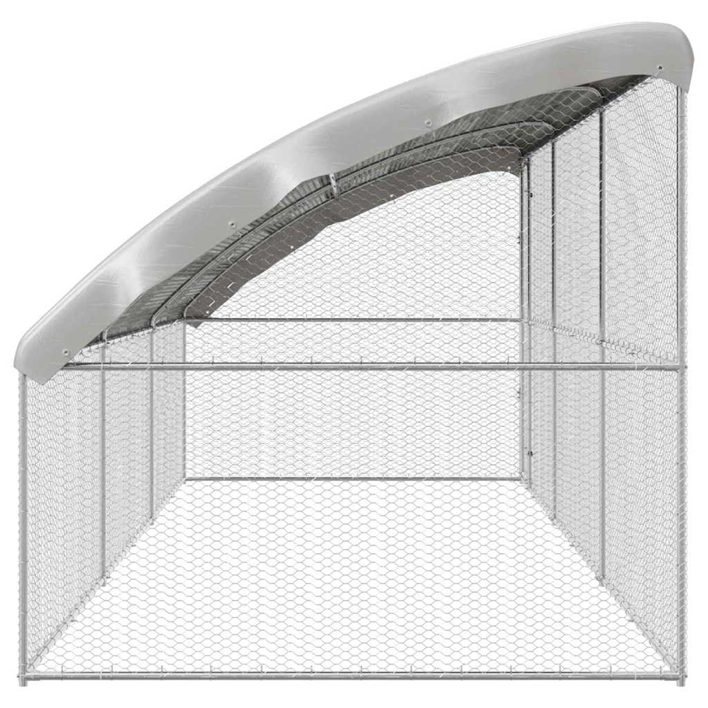Hønsebur med 1 dør 3 stk. Sølv 600x200x200cm Galvaniseret stål