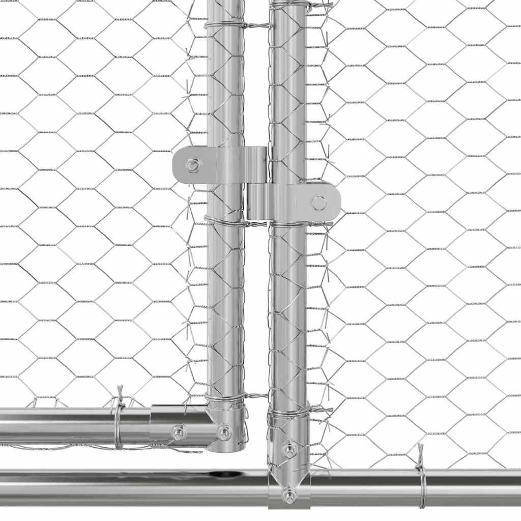 Hønsebur med 1 låge 4 stk. Sølv 800x200x200cm Galvaniseret stål