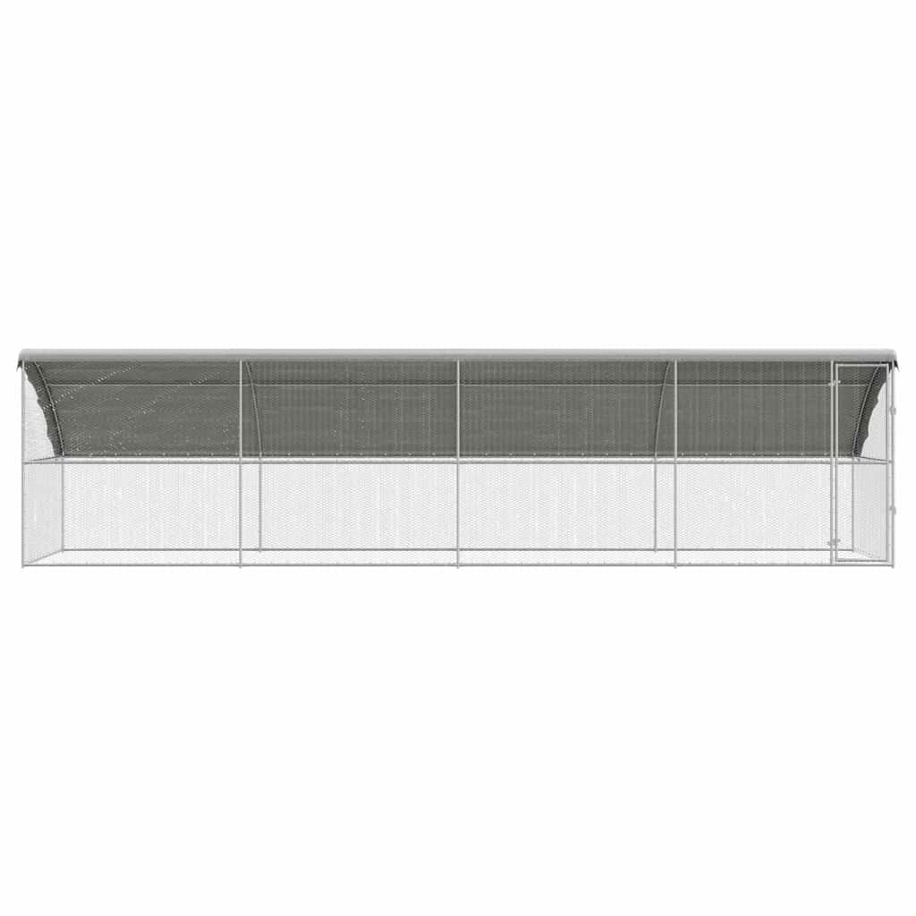 Hønsebur med 1 låge 4 stk. Sølv 800x200x200cm Galvaniseret stål