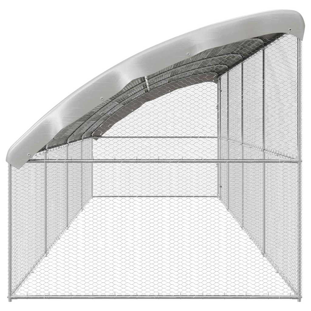 Hønsebur med 1 låge 4 stk. Sølv 800x200x200cm Galvaniseret stål