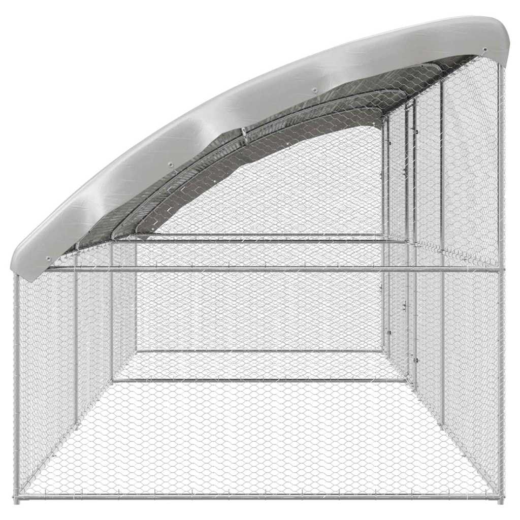 Hønsebur med 2 låger 3 stk. Sølv 600x200x200 cm