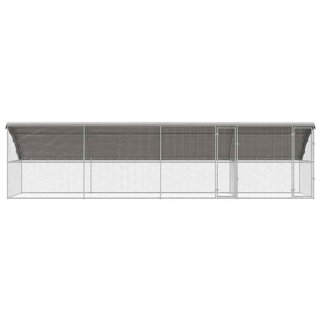 Hønsebur med 2 døre 4 stk. Sølv 800x200x200cm Galvaniseret stål