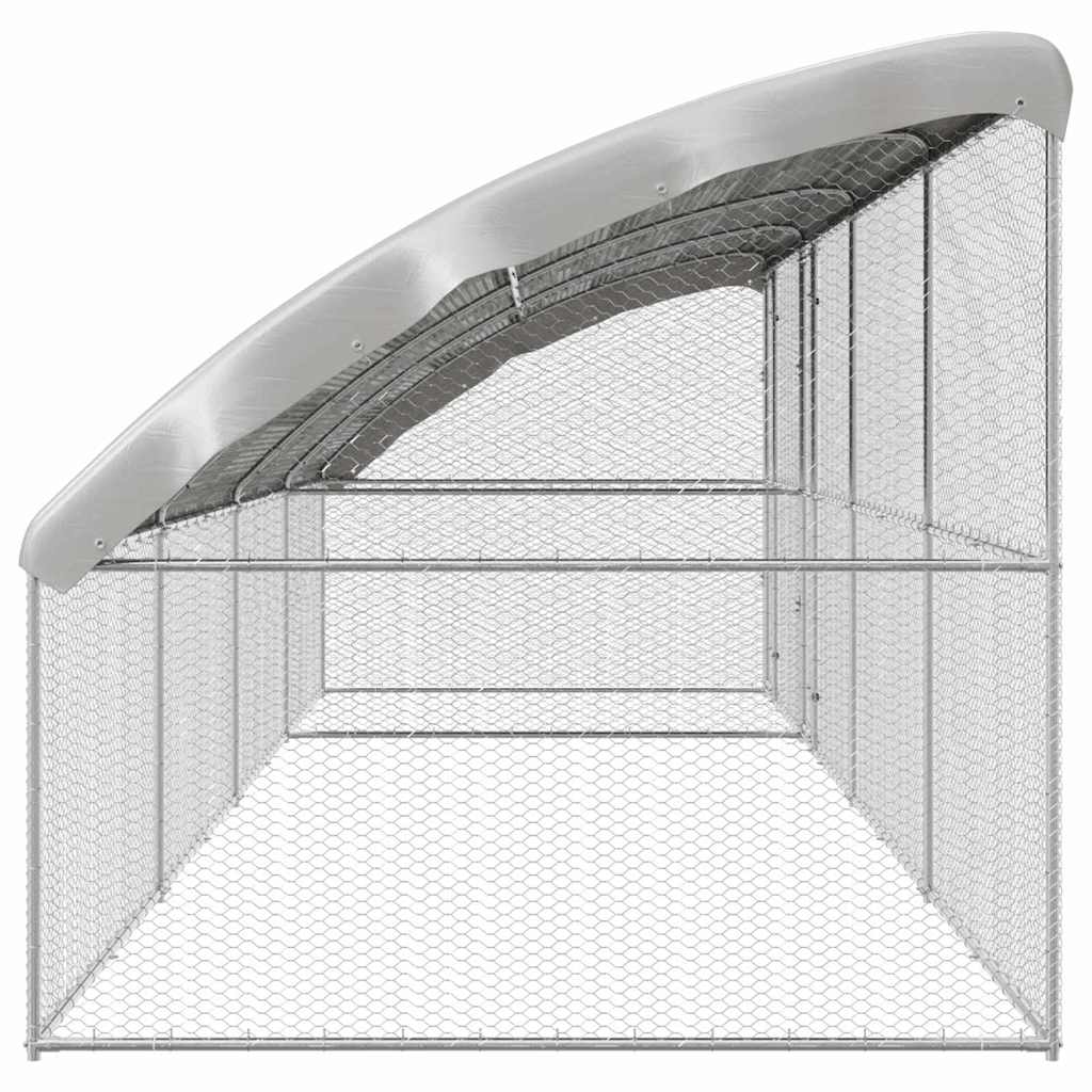 Hønsebur med 2 døre 4 stk. Sølv 800x200x200cm Galvaniseret stål