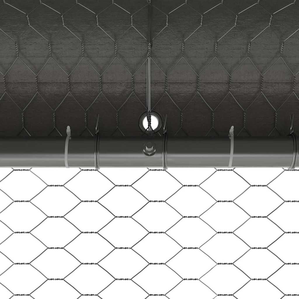 Hønsebur med 1 dør 3 stk. Sølv 600x200x200cm Stål og PE
