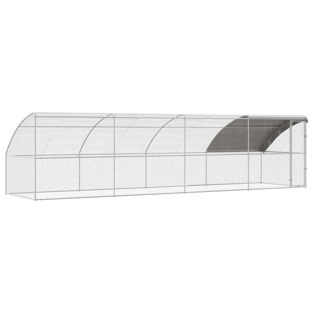 Hønsebur 4 stk. Sølv 800 x 200 x 200 cm Stål og PE