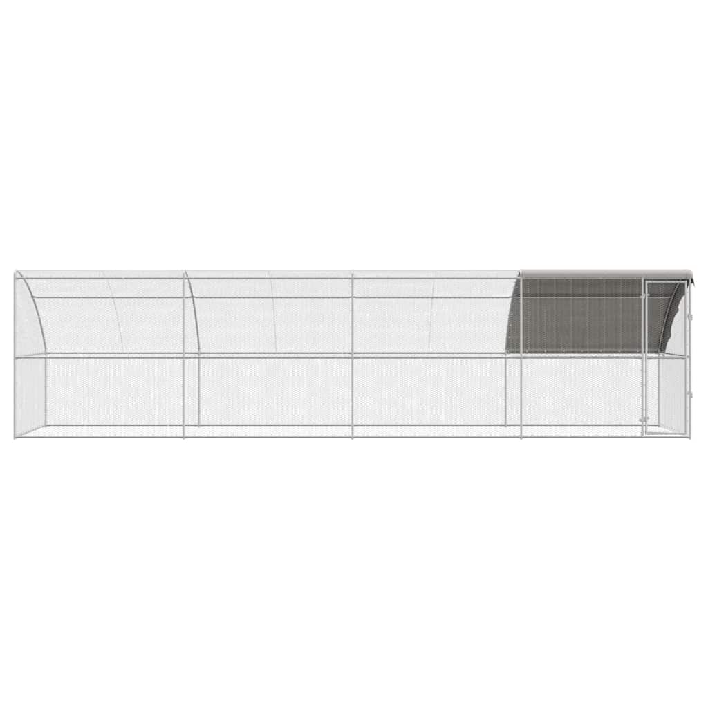 Hønsebur 4 stk. Sølv 800 x 200 x 200 cm Stål og PE