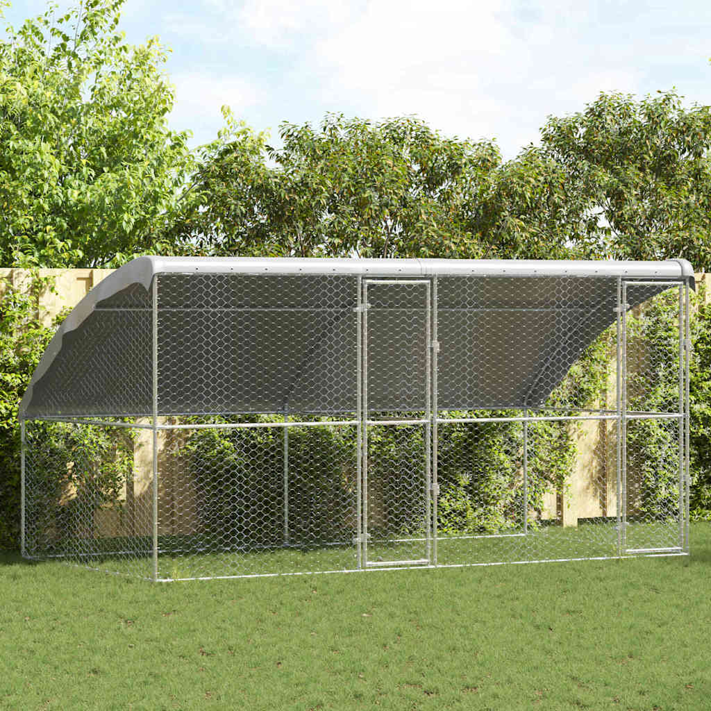 Hundehus 2 stk. Sølv 4 x 2 x 2 m Galvaniseret stål