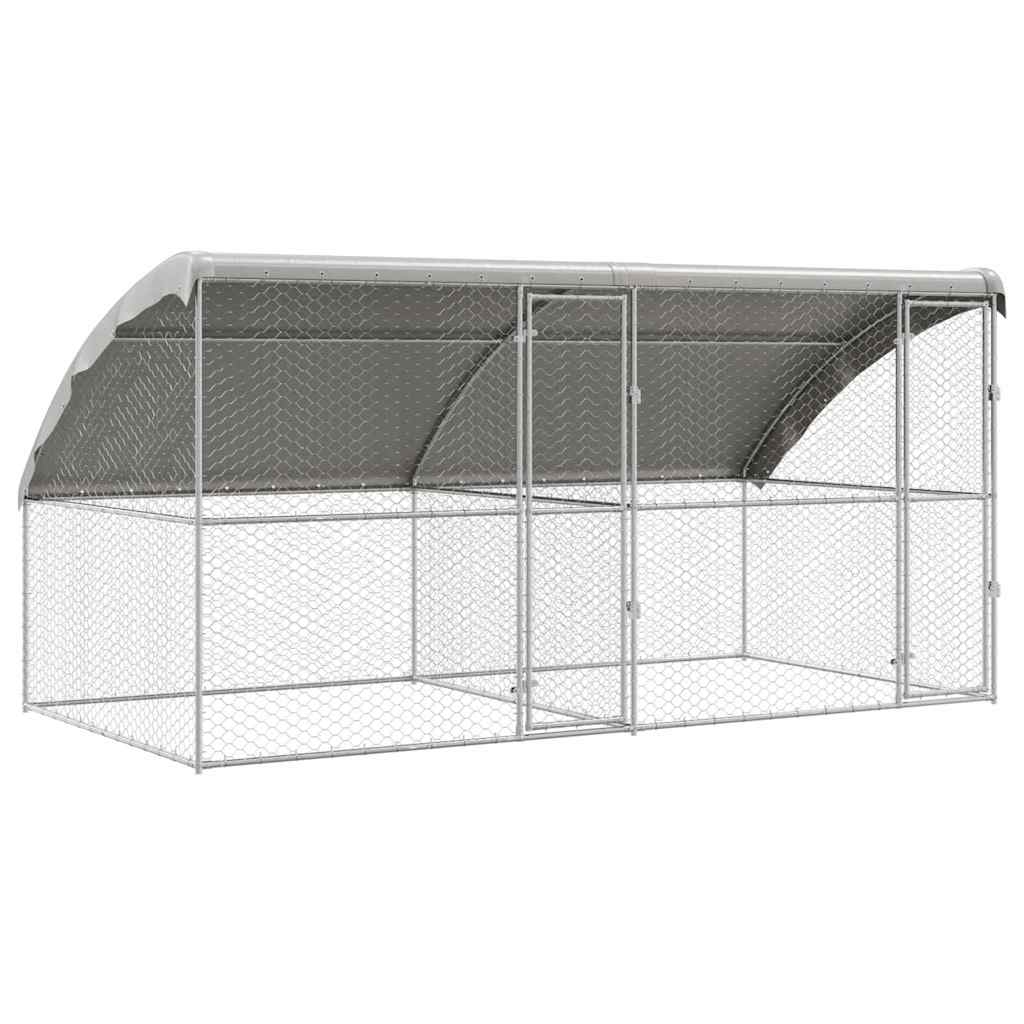 Hundehus 2 stk. Sølv 4 x 2 x 2 m Galvaniseret stål