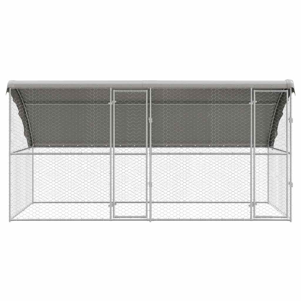 Hundehus 2 stk. Sølv 4 x 2 x 2 m Galvaniseret stål