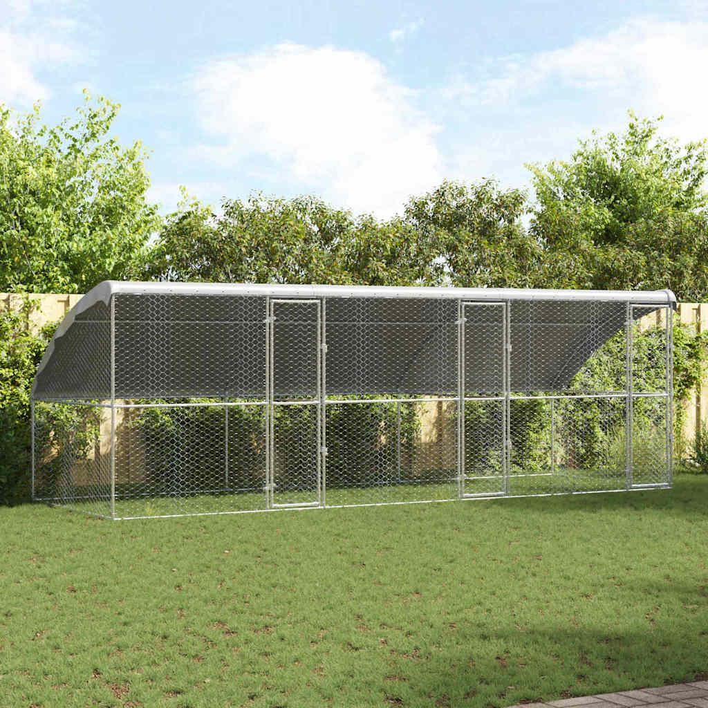 Hundehus 3 stk. Sølv 6 x 2 x 2 m Galvaniseret stål