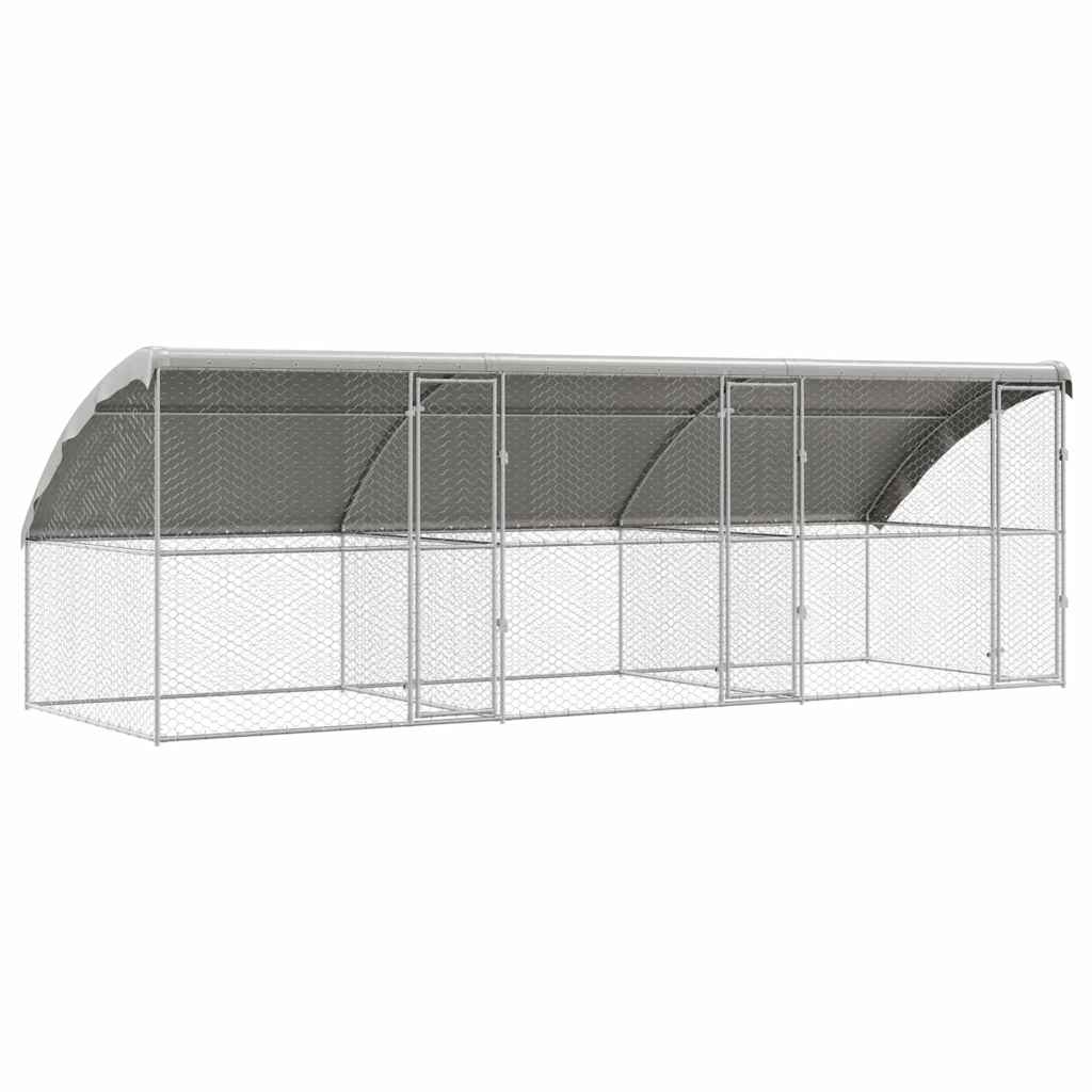 Hundehus 3 stk. Sølv 6 x 2 x 2 m Galvaniseret stål