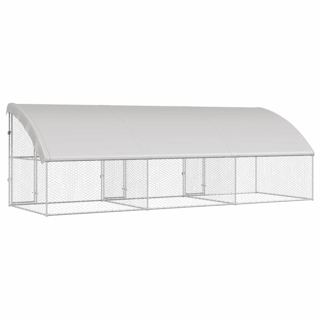 Hundehus 3 stk. Sølv 6 x 2 x 2 m Galvaniseret stål