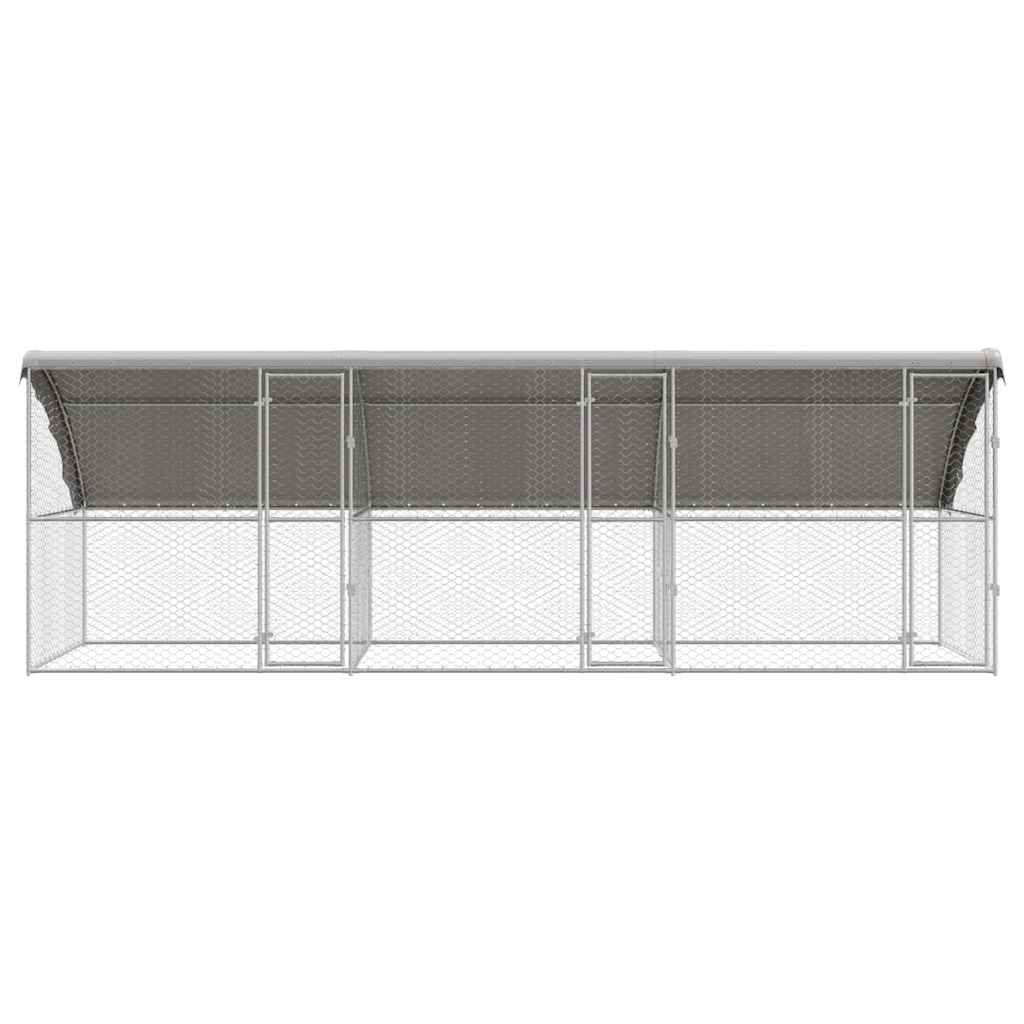 Hundehus 3 stk. Sølv 6 x 2 x 2 m Galvaniseret stål