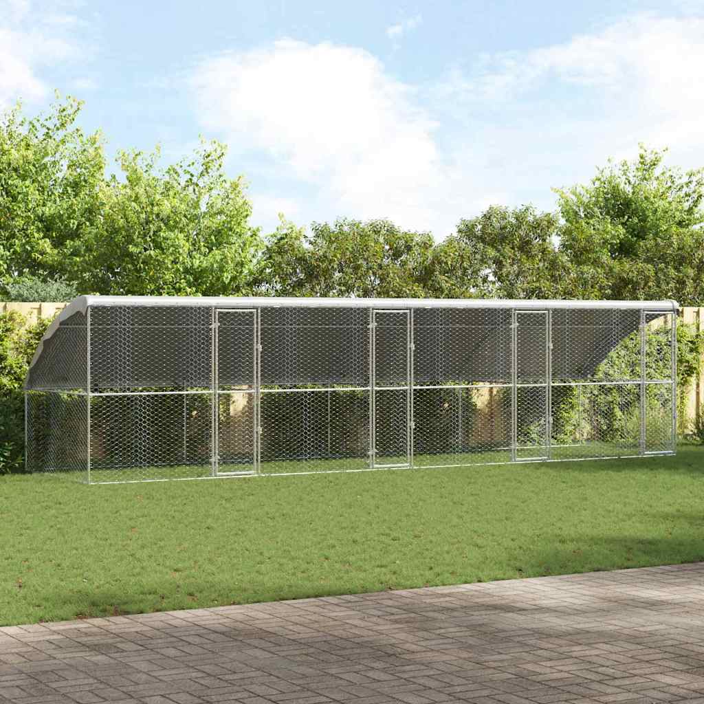 Hundehus 4 stk. Sølv 8 x 2 x 2 m Galvaniseret stål
