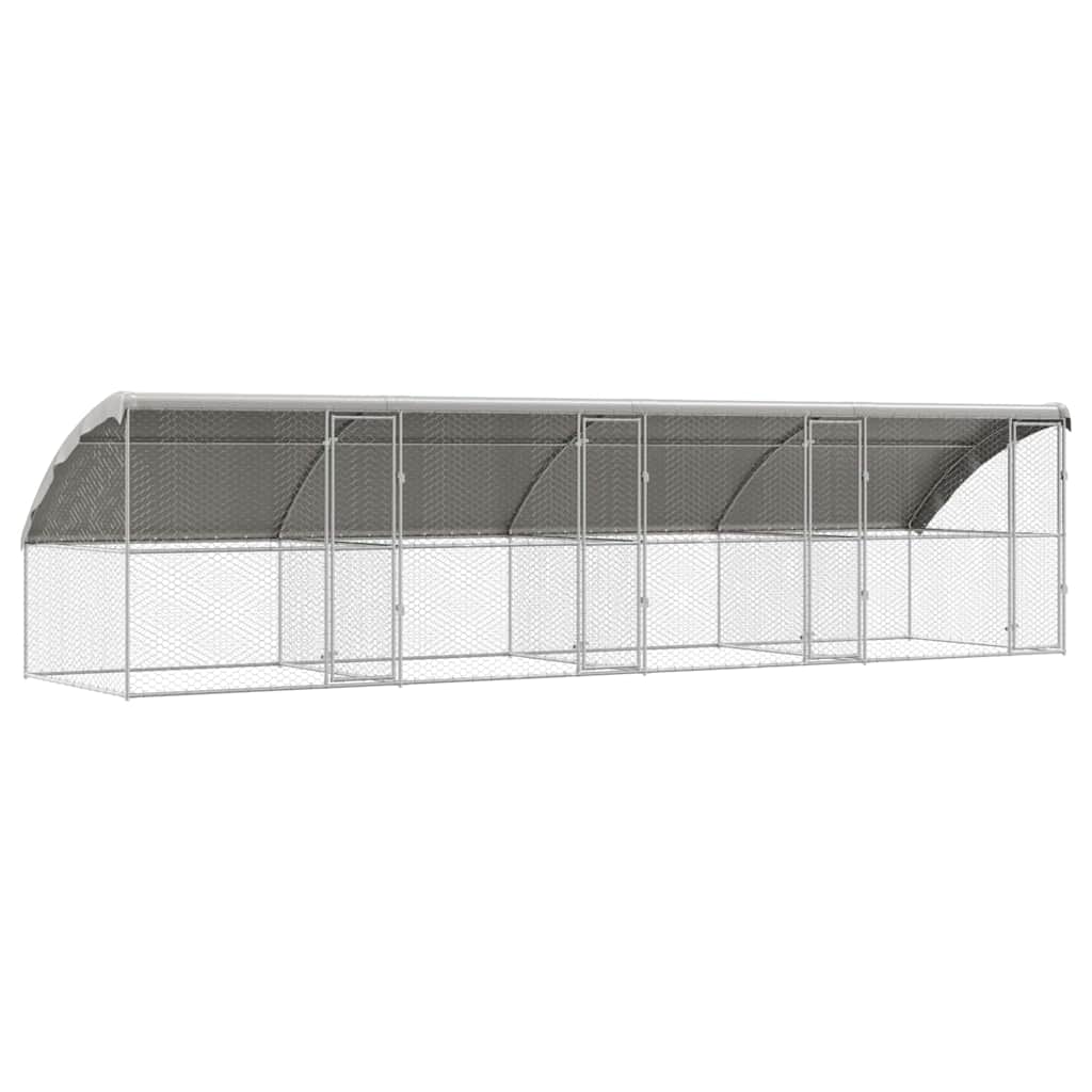 Hundehus 4 stk. Sølv 8 x 2 x 2 m Galvaniseret stål
