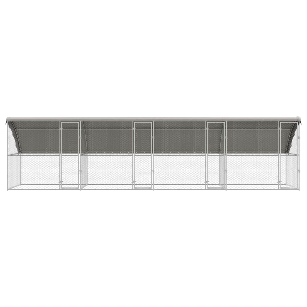 Hundehus 4 stk. Sølv 8 x 2 x 2 m Galvaniseret stål
