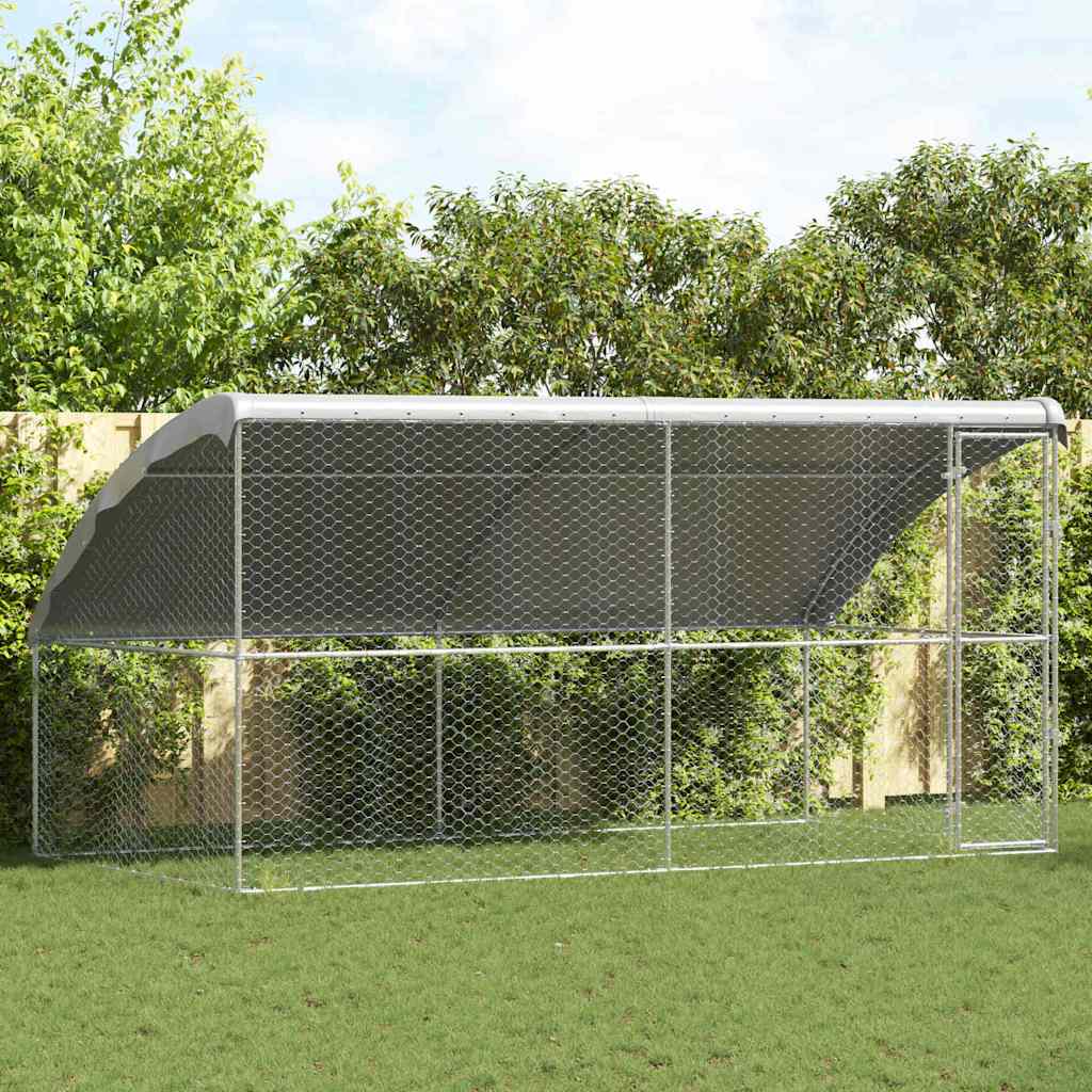 Hundehus 2 stk. Sølv 4 x 2 x 2 m Galvaniseret stål