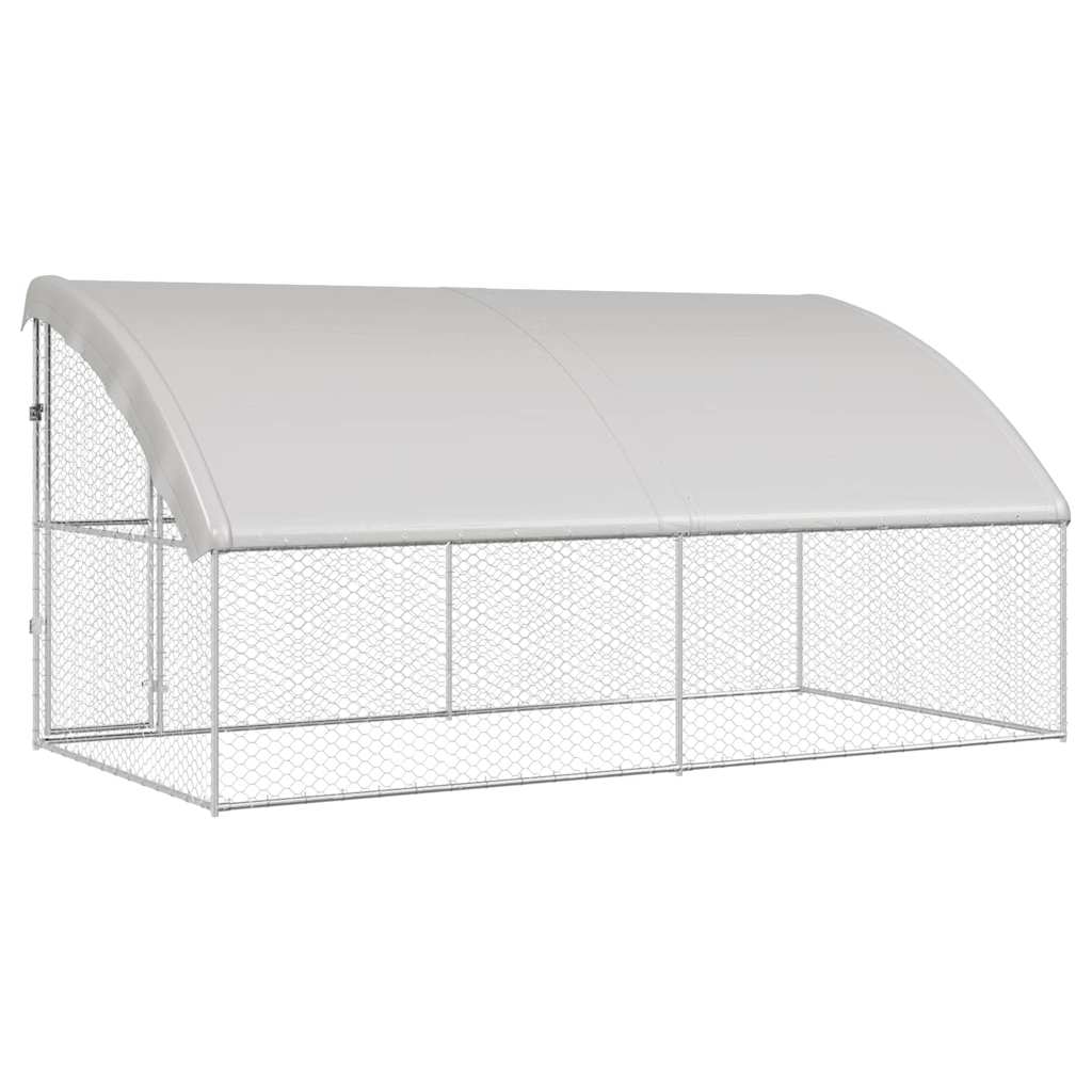 Hundehus 2 stk. Sølv 4 x 2 x 2 m Galvaniseret stål