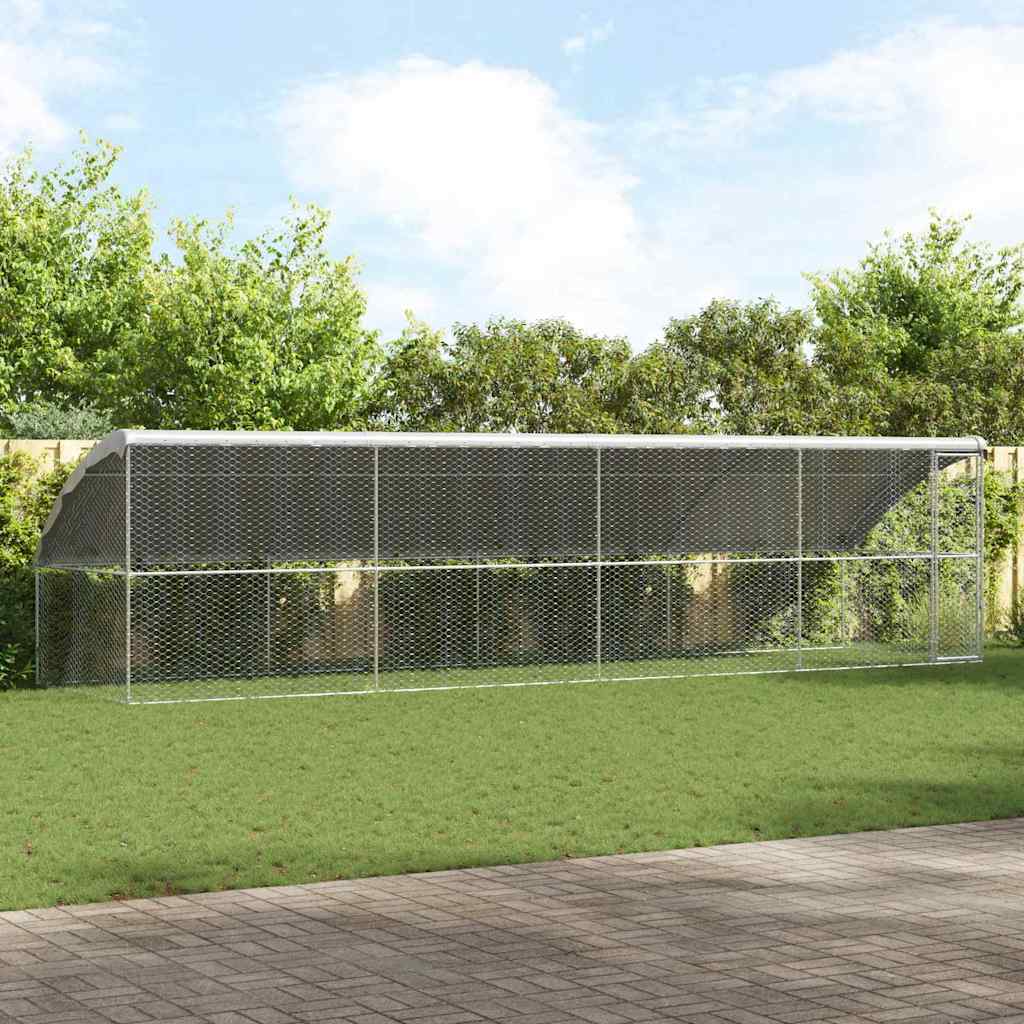 Hundehus 4 stk. Sølv 8 x 2 x 2 m Galvaniseret stål