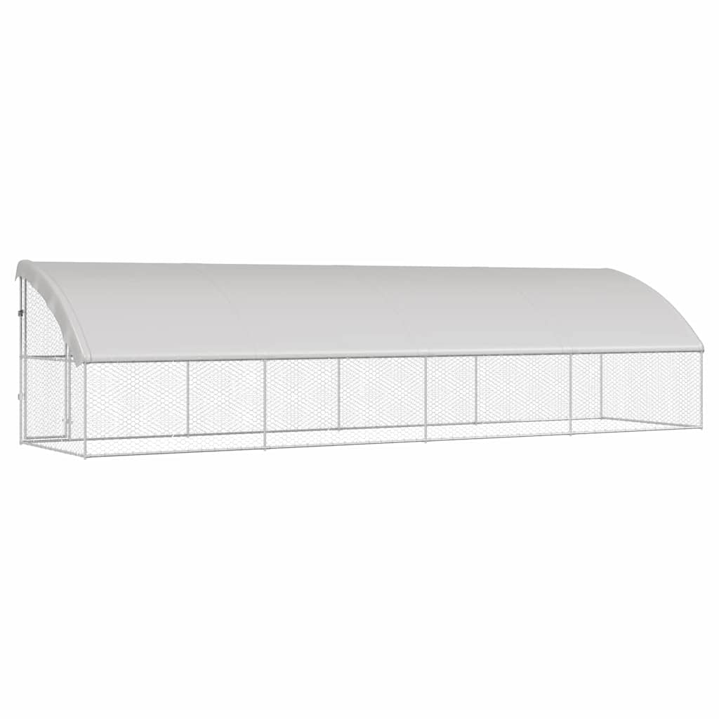 Hundehus 4 stk. Sølv 8 x 2 x 2 m Galvaniseret stål