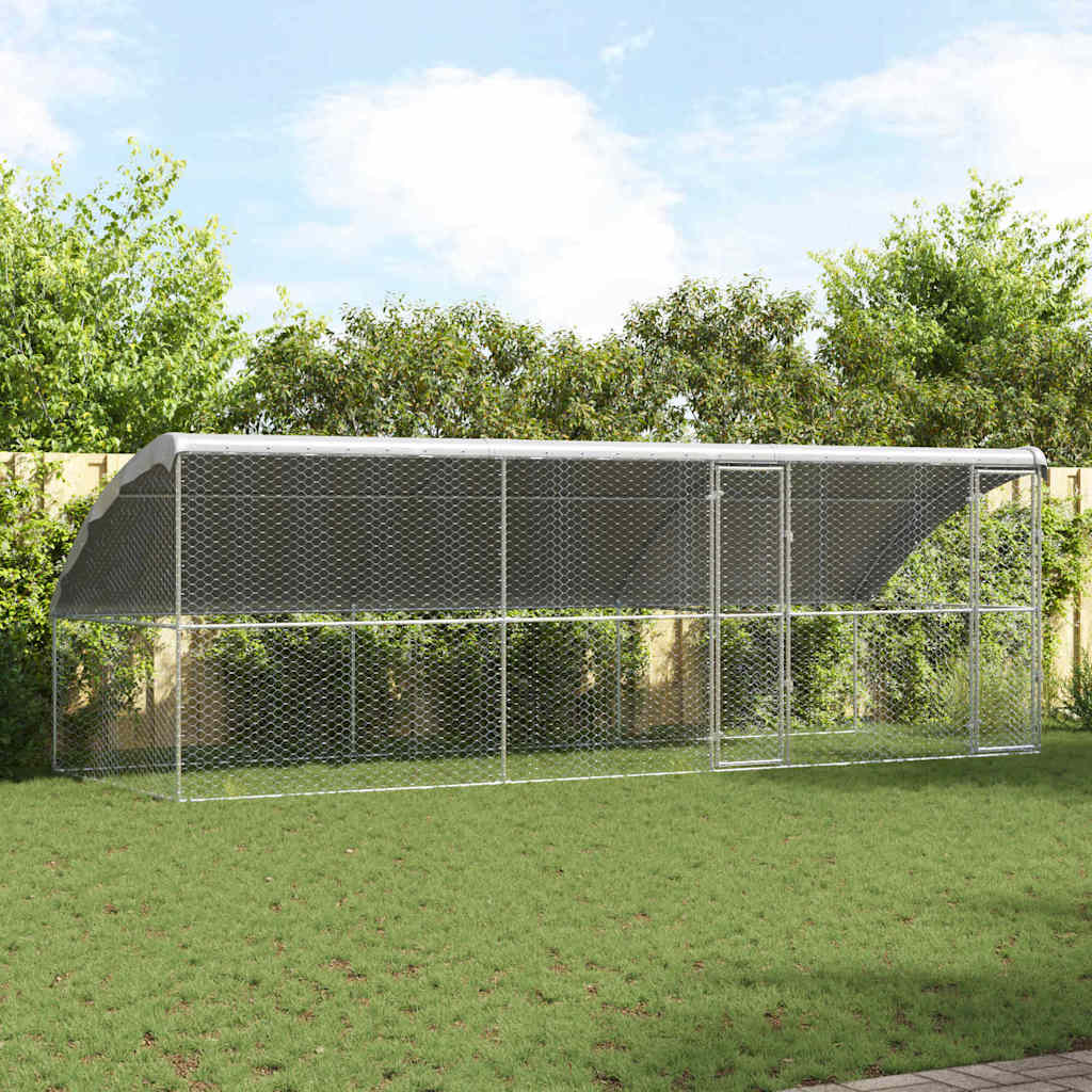Hundehus 3 stk. Sølv 6 x 2 x 2 m Galvaniseret stål
