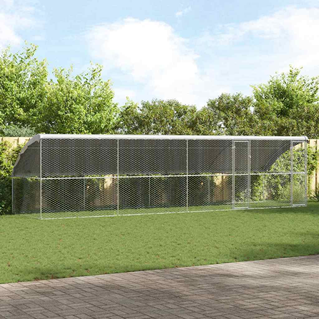 Hundehus 4 stk. Sølv 8 x 2 x 2 m Galvaniseret stål