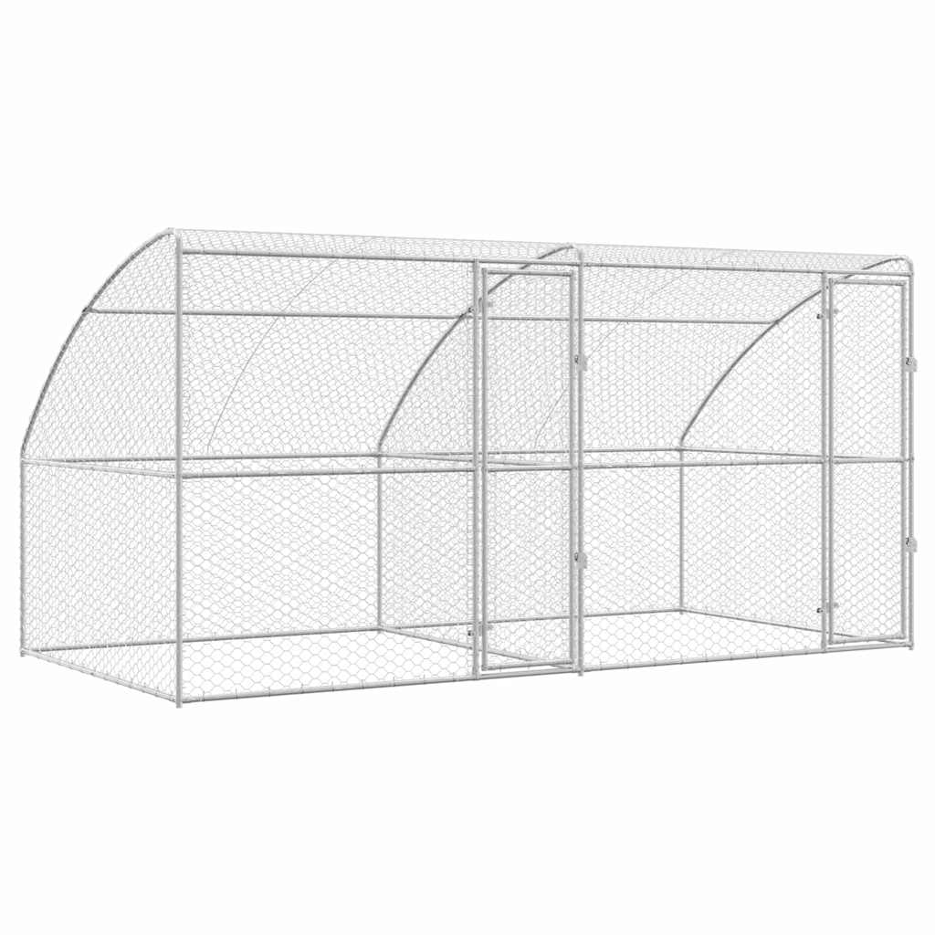 Hundehus 2 stk. Sølv 4 x 2 x 2 m Galvaniseret stål
