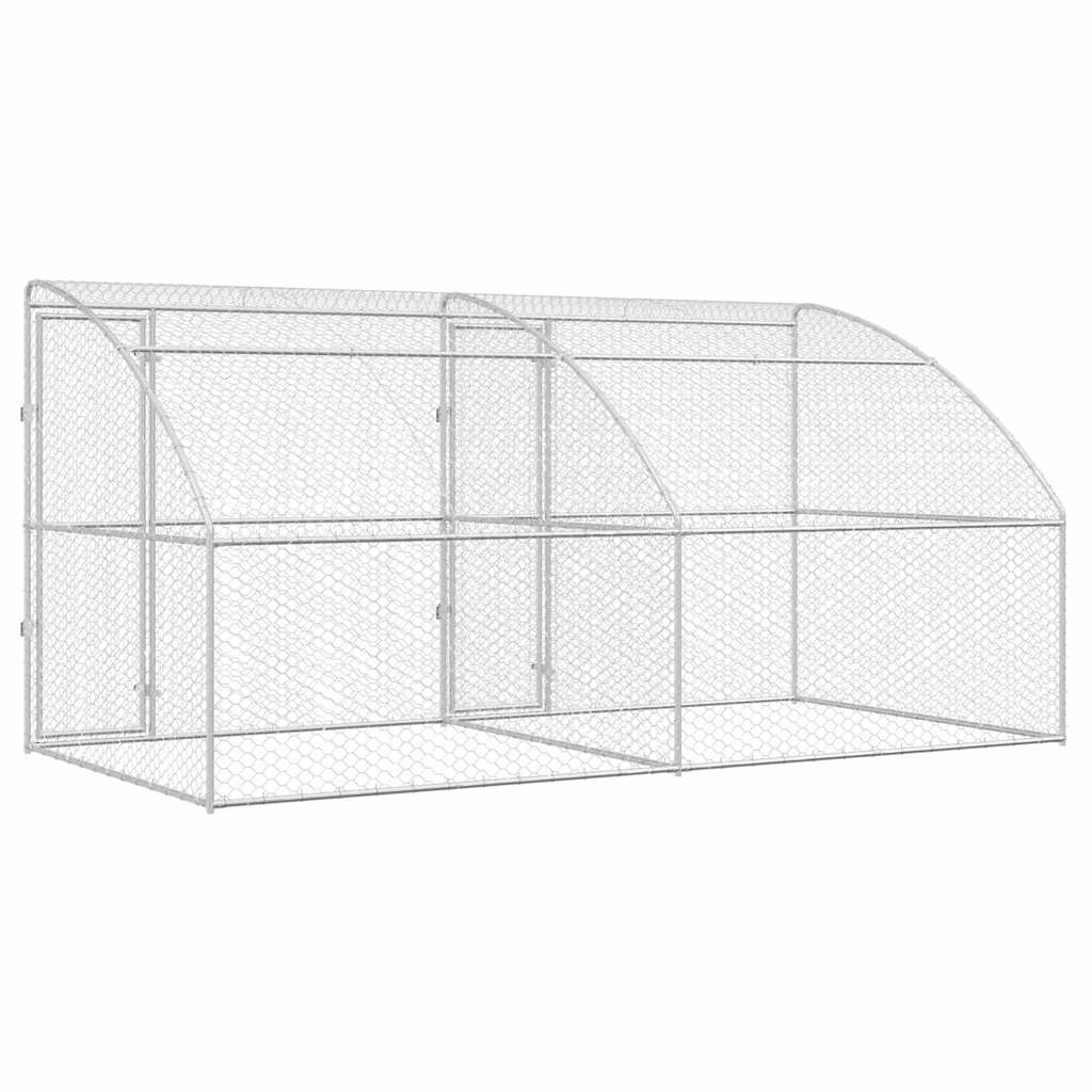 Hundehus 2 stk. Sølv 4 x 2 x 2 m Galvaniseret stål