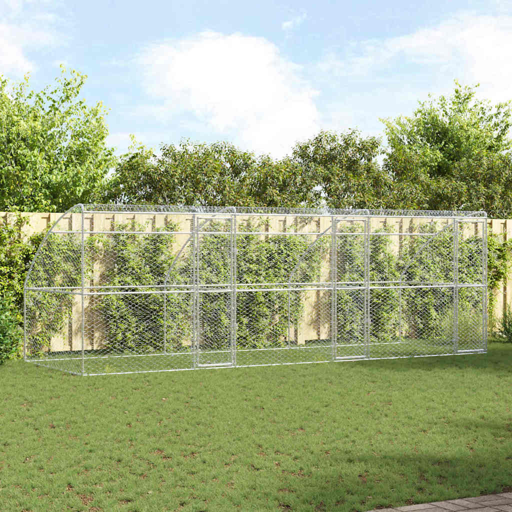 Hundehus 3 stk. Sølv 6 x 2 x 2 m Galvaniseret stål