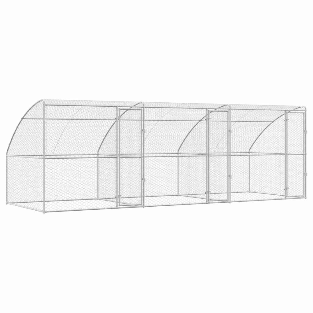 Hundehus 3 stk. Sølv 6 x 2 x 2 m Galvaniseret stål