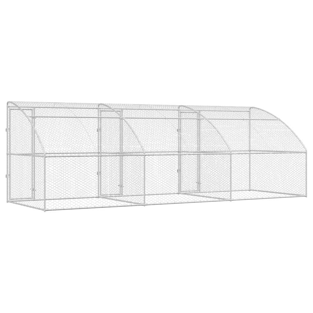 Hundehus 3 stk. Sølv 6 x 2 x 2 m Galvaniseret stål