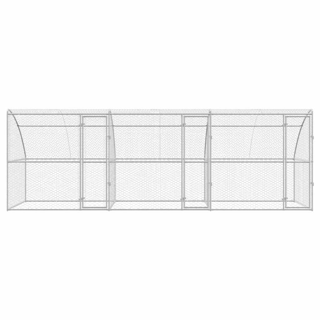 Hundehus 3 stk. Sølv 6 x 2 x 2 m Galvaniseret stål