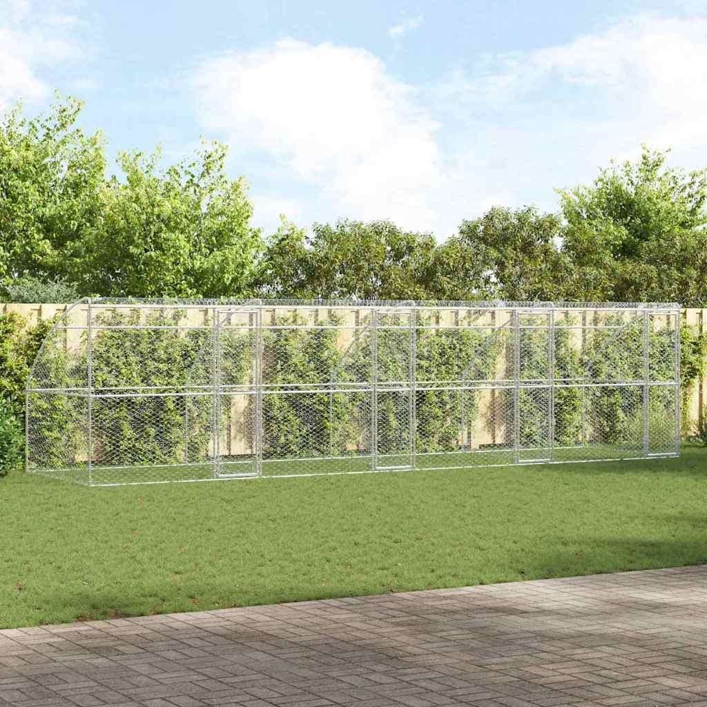 Hundehus 4 stk. Sølv 8 x 2 x 2 m Galvaniseret stål