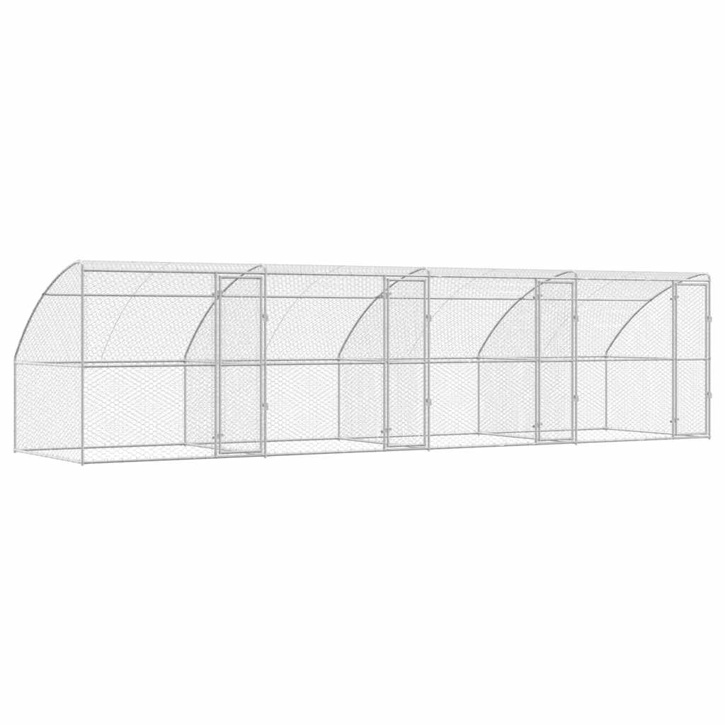 Hundehus 4 stk. Sølv 8 x 2 x 2 m Galvaniseret stål