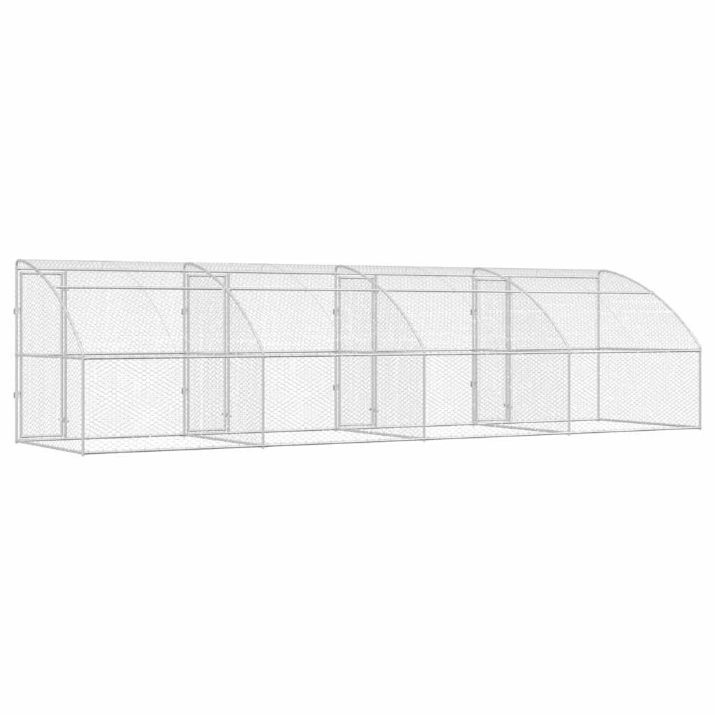 Hundehus 4 stk. Sølv 8 x 2 x 2 m Galvaniseret stål